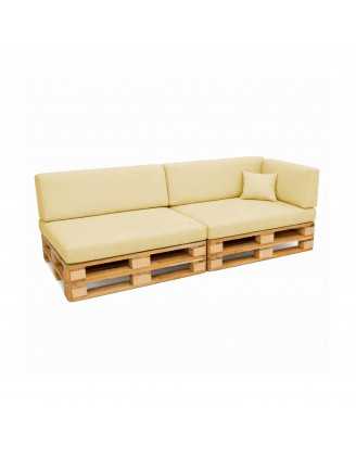 Set de 6 Coussins pour Palettes Imperméable 120x80 + 120x40 Beige