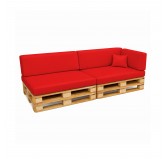 Set de 6 Coussins pour Palettes Imperméable 120x80 + 120x40 Rouge