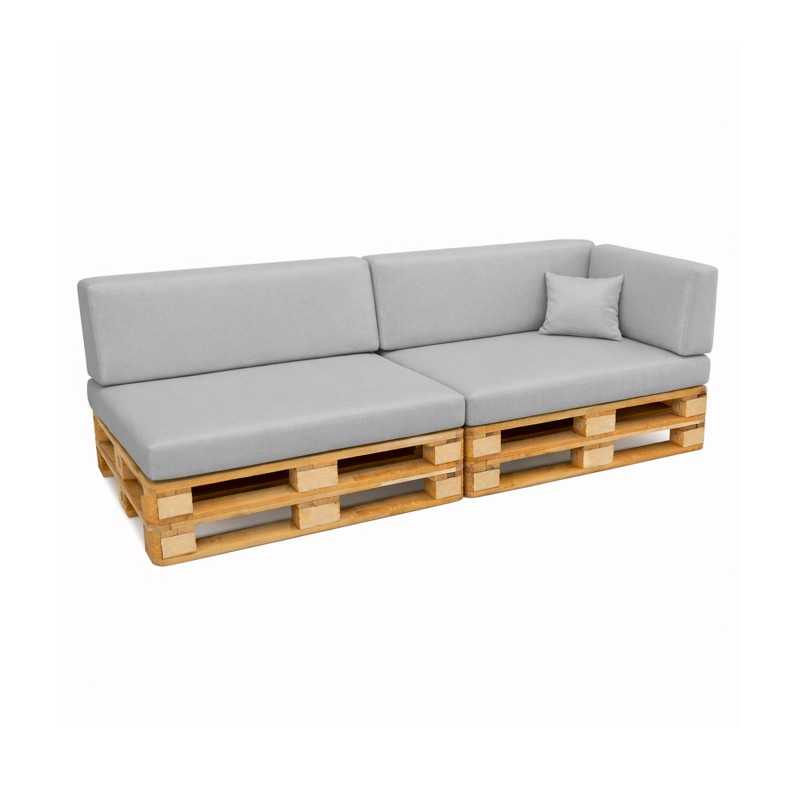 Set de 6 Coussins pour Palettes Imperméable 120x80 + 120x40 Gris