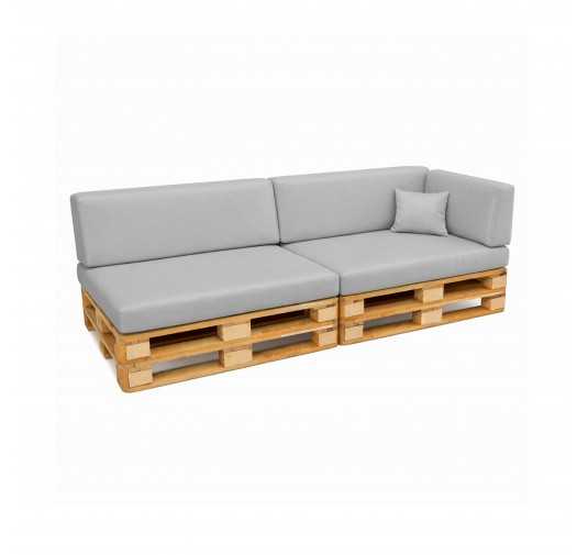 Set de 6 Coussins pour Palettes Imperméable 120x80 + 120x40 Gris