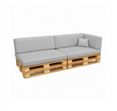 Set de 6 Coussins pour Palettes Imperméable 120x80 + 120x40 Gris