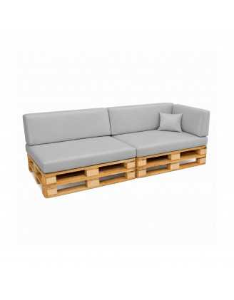 Set de 6 Coussins pour Palettes Imperméable 120x80 + 120x40 Gris