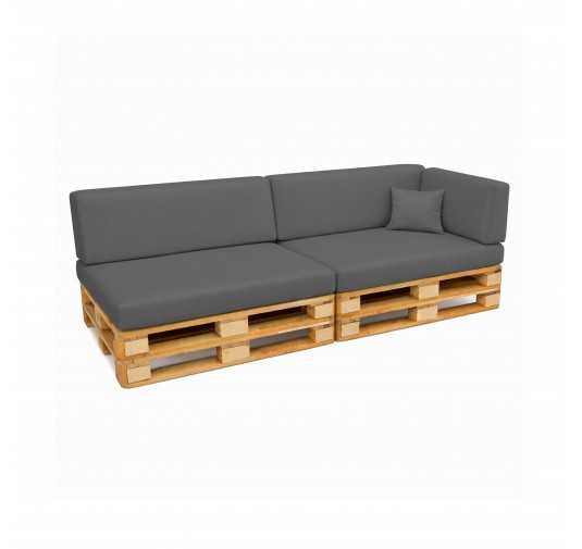Set de 6 Coussins pour Palettes Imperméable 120x80 + 120x40 Anthracite