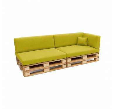 Set de 6 Coussins pour Palette, 2x 120x80 + 2x 120x40 + 60x40 + 40x40, Vert Lime