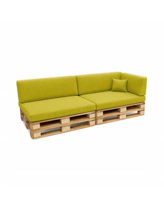 Set de 6 Coussins pour Palette, 2x 120x80 + 2x 120x40 + 60x40 + 40x40, Vert Lime
