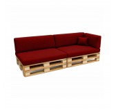 Set de 6 Coussins pour Palette, 2x 120x80 + 2x 120x40 + 60x40 + 40x40, Bordeaux