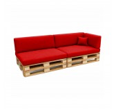 Set de 6 Coussins pour Palette, 2x 120x80 + 2x 120x40 + 60x40 + 40x40, Rouge