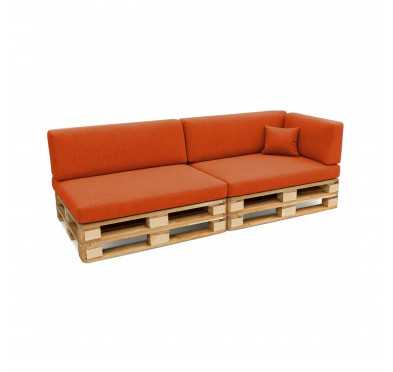 Set de 6 Coussins pour Palette, 2x 120x80 + 2x 120x40 + 60x40 + 40x40, Orange