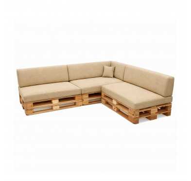 Set de 8 Coussins pour Palettes 120x80 + 120x40 Beige