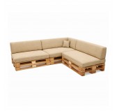 Set de 8 Coussins pour Palettes 120x80 + 120x40 Beige