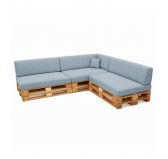 Set de 8 Coussins pour Palettes 120x80 + 120x40 Bleu