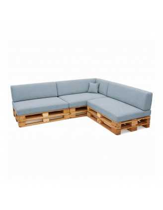 Set de 8 Coussins pour Palettes 120x80 + 120x40 Bleu