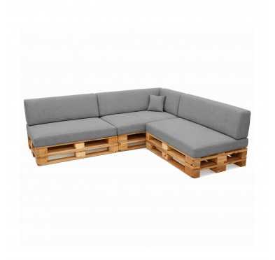 Set de 8 Coussins pour Palettes 120x80 + 120x40 Gris