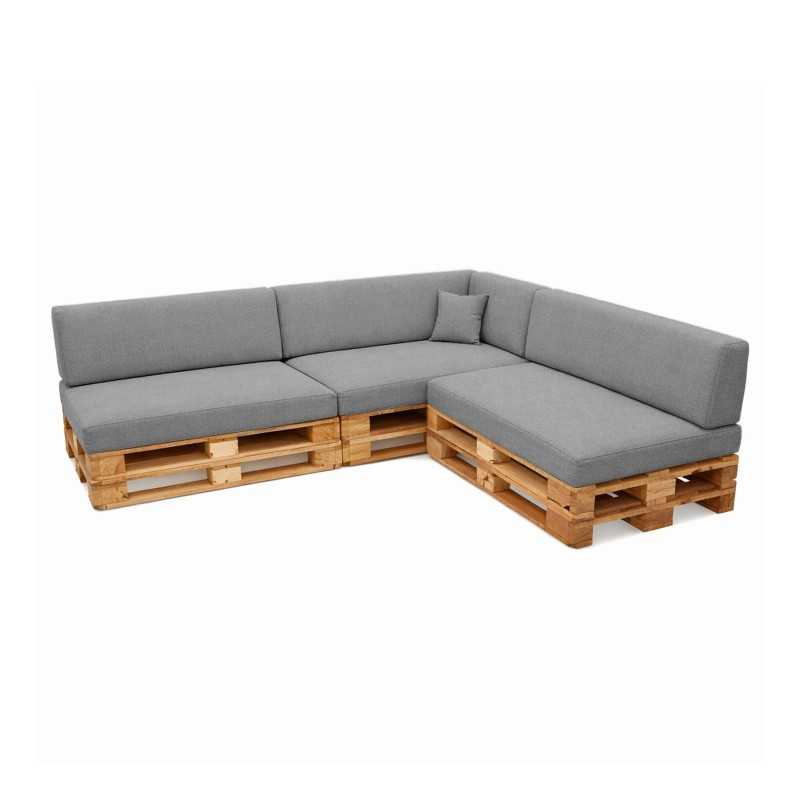 Set de 8 Coussins pour Palettes 120x80 + 120x40 Gris
