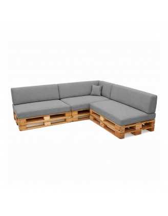 Set de 8 Coussins pour Palettes 120x80 + 120x40 Gris