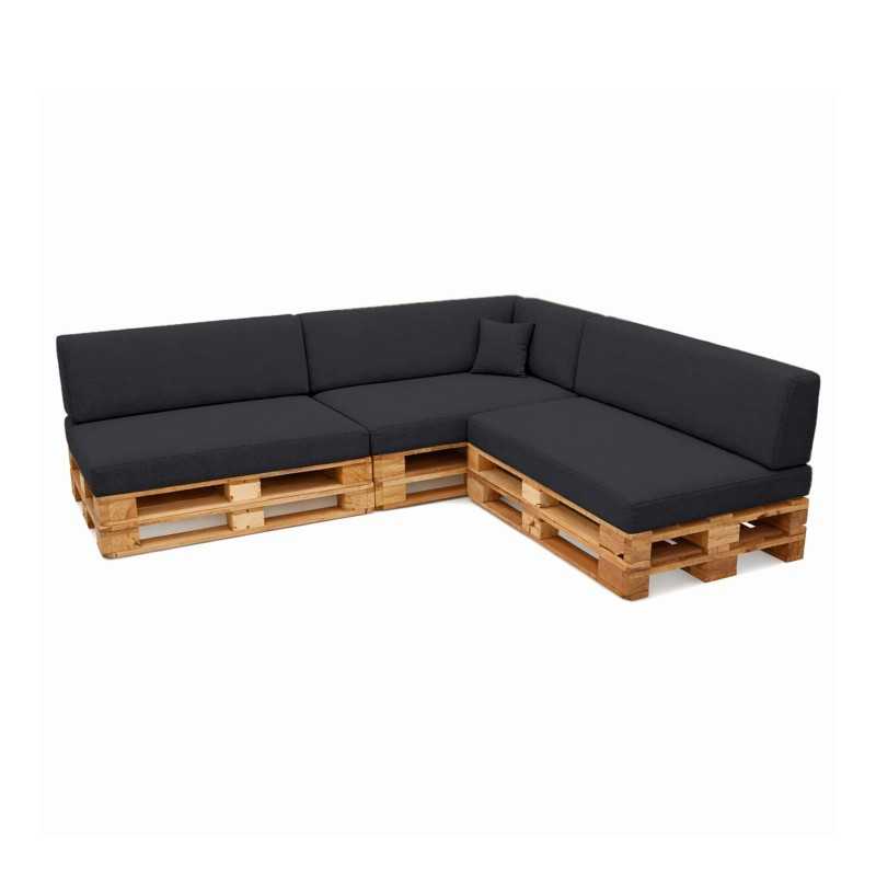 Set de 8 Coussins pour Palettes 120x80 + 120x40 Anthracite Set de 8 Coussins pour Palettes 120x80 + 120x40 Anthracite