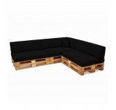 Set de 8 Coussins pour Palettes 120x80 + 120x40 Noir