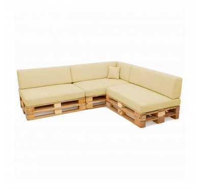 Set de 8 Coussins pour Palettes Imperméable 120x80 + 120x40 Beige