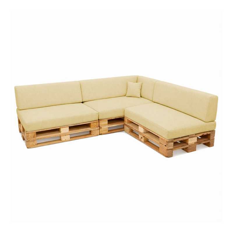 Set de 8 Coussins pour Palettes Imperméable 120x80 + 120x40 Beige