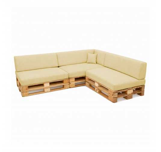 Set de 8 Coussins pour Palettes Imperméable 120x80 + 120x40 Beige