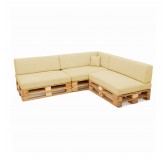 Set de 8 Coussins pour Palettes Imperméable 120x80 + 120x40 Beige
