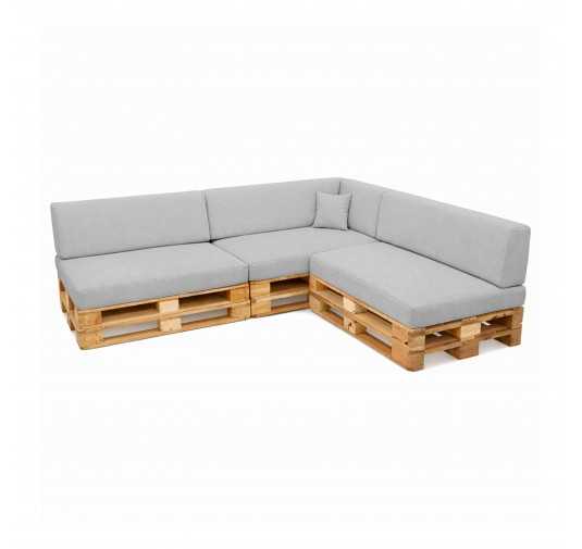 Set de 8 Coussins pour Palettes Imperméable 120x80 + 120x40 Gris