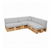 Set de 8 Coussins pour Palettes Imperméable 120x80 + 120x40 Gris Set de 8 Coussins pour Palettes Imperméable 120x80 + 120x40 Gris