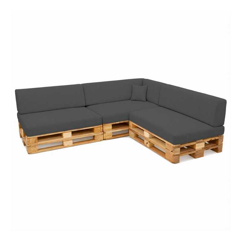 Set de 8 Coussins pour Palettes Imperméable 120x80 + 120x40 Anthracite Set de 8 Coussins pour Palettes Imperméable 120x80 + 120x40 Anthracite