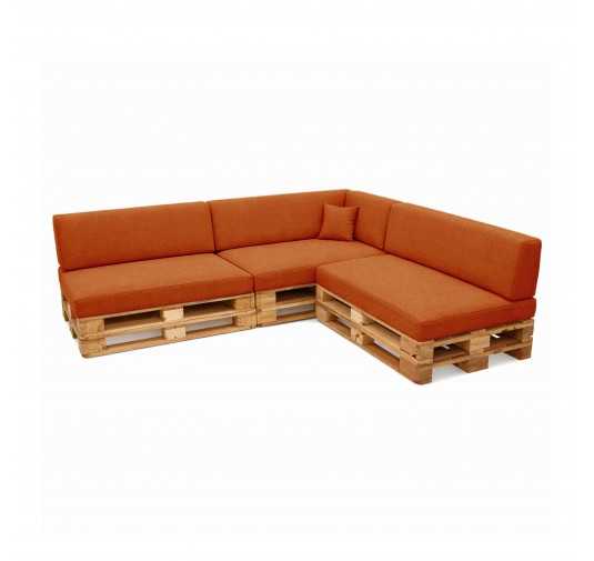 Set de 8 Coussins pour Palette, 3x 120x80 + 3x 120x40 + 60x40 + 40x40, Orange
