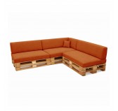 Set de 8 Coussins pour Palette, 3x 120x80 + 3x 120x40 + 60x40 + 40x40, Orange