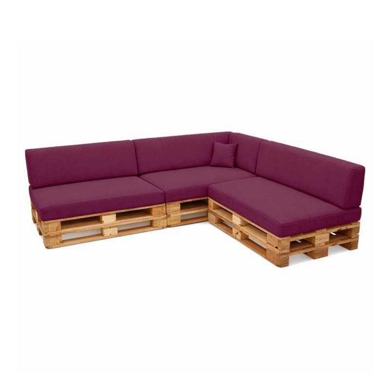 Set de 8 Coussins pour Palette, 3x 120x80 + 3x 120x40 + 60x40 + 40x40, Violet Set de 8 Coussins pour Palette, 3x 120x80 + 3x 120x40 + 60x40 + 40x40, Violet