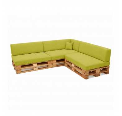 Set de 8 Coussins pour Palette, 3x 120x80 + 3x 120x40 + 60x40 + 40x40, Vert Lime
