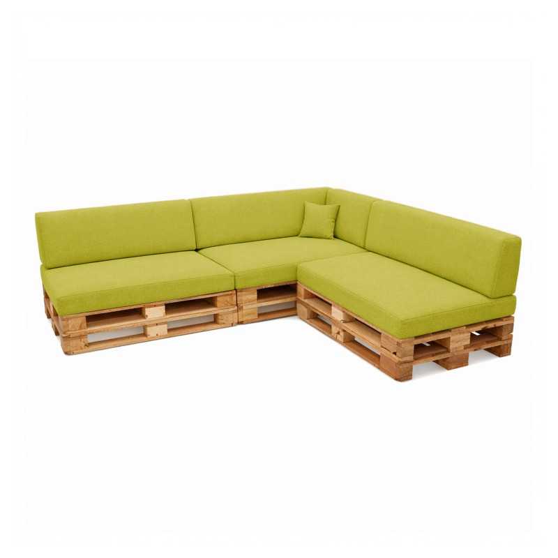 Set de 8 Coussins pour Palette, 3x 120x80 + 3x 120x40 + 60x40 + 40x40, Vert Lime