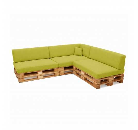 Set de 8 Coussins pour Palette, 3x 120x80 + 3x 120x40 + 60x40 + 40x40, Vert Lime