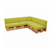 Set de 8 Coussins pour Palette, 3x 120x80 + 3x 120x40 + 60x40 + 40x40, Vert Lime