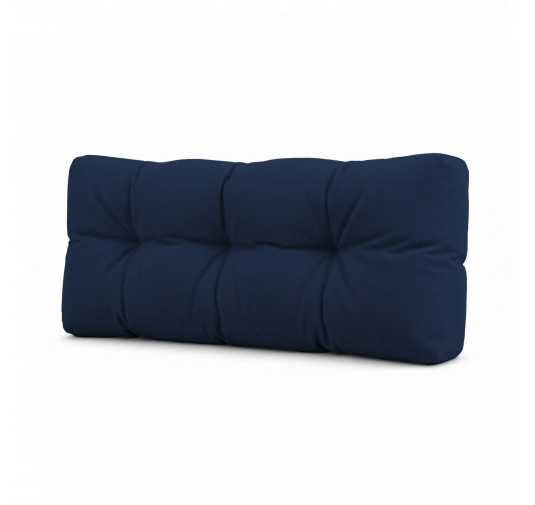 Coussin de Dossier Matelassé pour Palettes 120x40x15 Bleu Foncé
