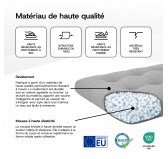 Coussin de Dossier Matelassé pour Palettes 120x40x15 Anthracite
