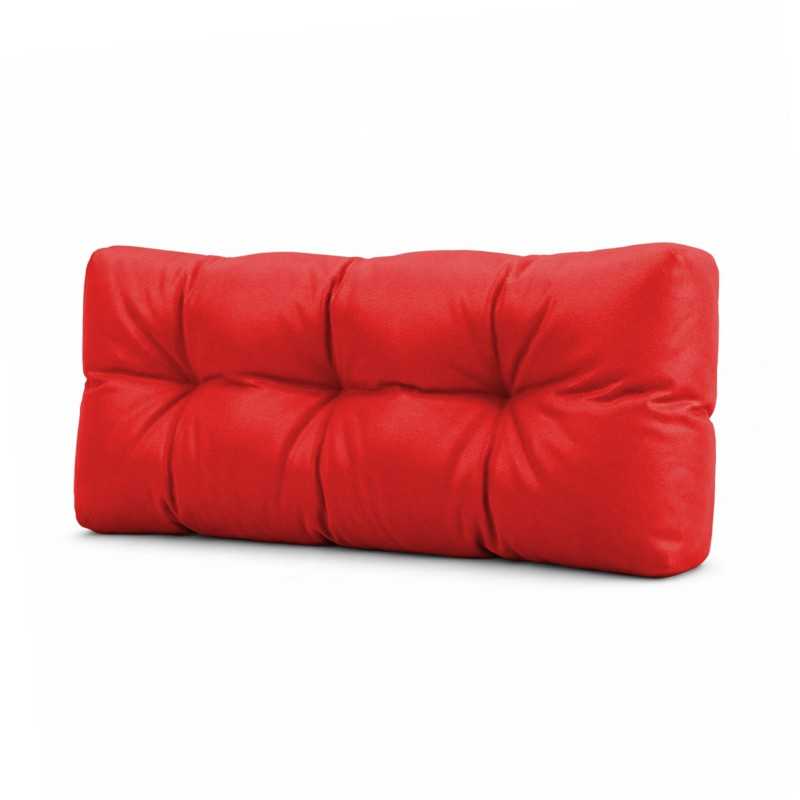 Coussin de dossier pour palette, imperméable, matelassé, 120x40x15, Rouge Coussin de dossier pour palette, imperméable, matelassé, 120x40x15, Rouge