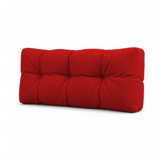 Coussin de Dossier pour Palette, Matelassé, 120x40x15 cm, Rouge