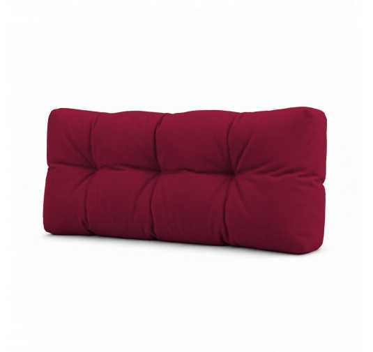 Coussin de Dossier pour Palette, Matelassé, 120x40x15 cm, Bordeaux