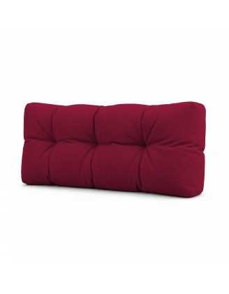 Coussin de Dossier pour Palette, Matelassé, 120x40x15 cm, Bordeaux