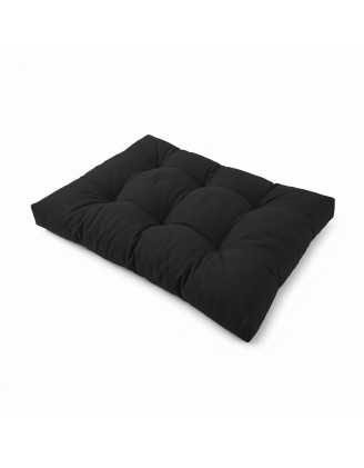 Coussin de Siège Matelassé pour Palettes 120x80x15 Noir