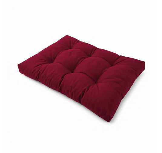 Coussin de Siège pour Palette, Matelassé, 120x80x15 cm, Bordeaux