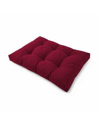 Coussin de Siège pour Palette, Matelassé, 120x80x15 cm, Bordeaux