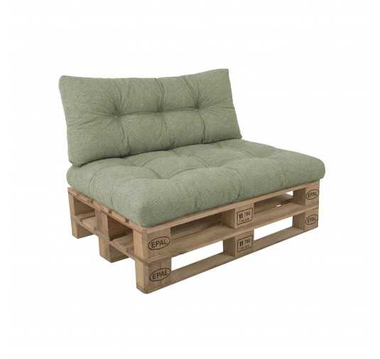 Set de 2 Coussins Matelassés pour Palettes 120x80 + 120x40 Vert