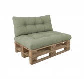 Set de 2 Coussins Matelassés pour Palettes 120x80 + 120x40 Vert