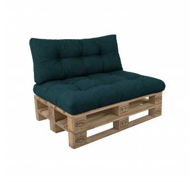 Set de 2 Coussins Matelassés pour Palettes 120x80 + 120x40 Vert Foncé