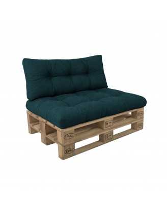 Set de 2 Coussins Matelassés pour Palettes 120x80 + 120x40 Vert Foncé