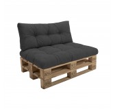 Set de 2 Coussins Matelassés pour Palettes 120x80 + 120x40 Anthracite Set de 2 Coussins Matelassés pour Palettes 120x80 + 120x40 Anthracite