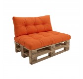 Set de 2 Coussins pour Palette 120x80 + 120x40, Matelassé, Orange Set de 2 Coussins pour Palette 120x80 + 120x40, Matelassé, Orange